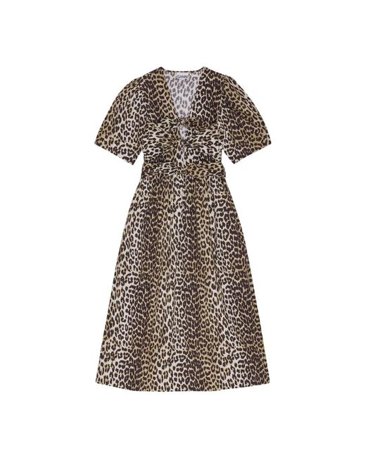 Ganni Brown Midi Dresses