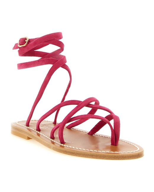 K. Jacques Red Flat Sandals