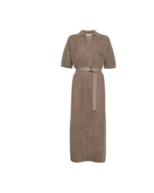 Brunello Cucinelli Brown Knitted Dresses