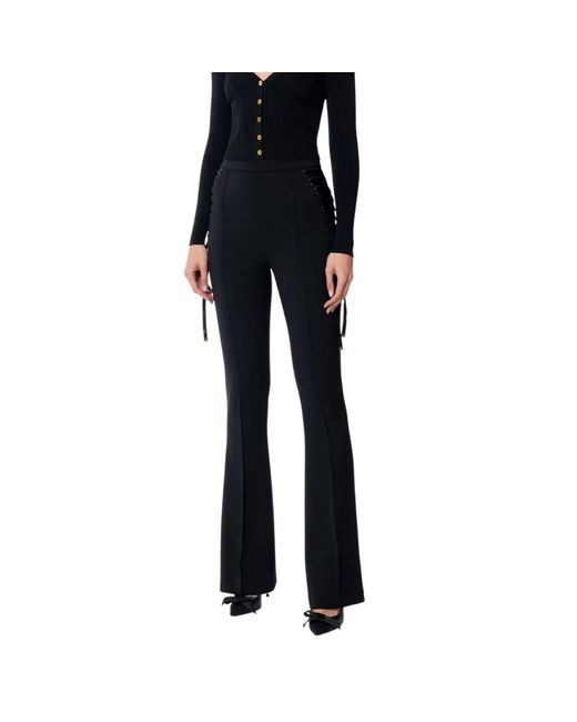 Elisabetta Franchi Blue Schlaghose mit eleganter silhouette