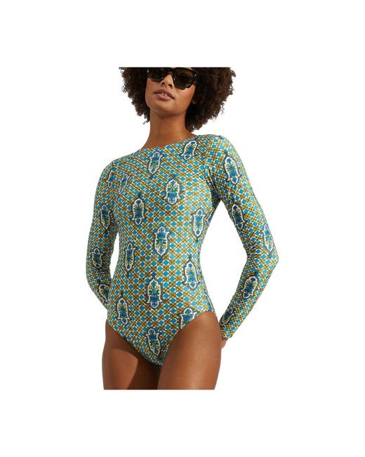 LaDoubleJ Badmode ,Blauw ,Game Changer Surf Suit in het Green
