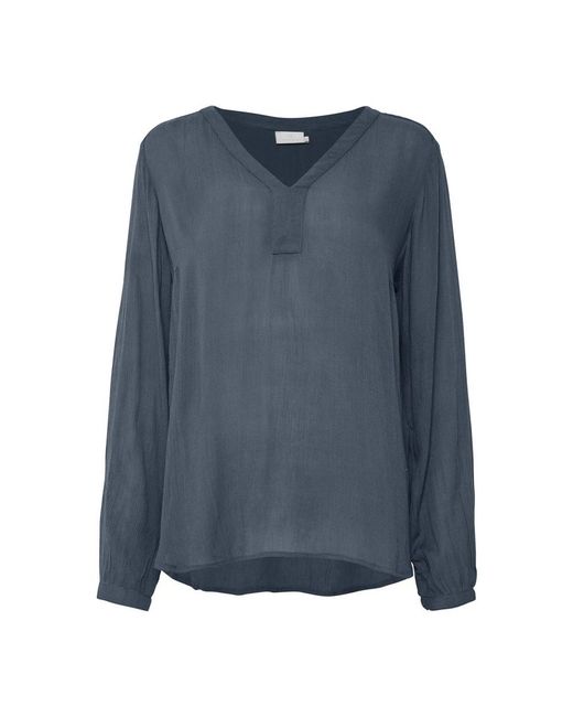 Kaffe Overhemden ,Blauw ,Blauwe Blouse Lange Mouw Orion in het Blue