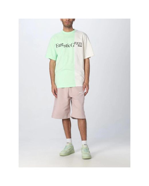 MSGM Green T-Shirts for men