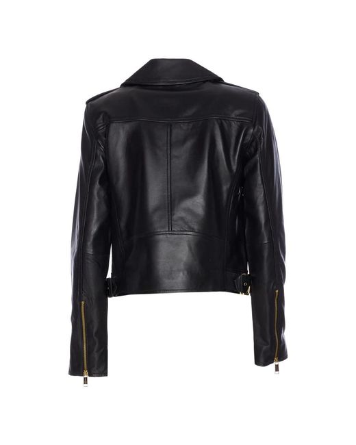 Michael Kors Jassen ,Zwart ,Leer Biker Jacket in het Black