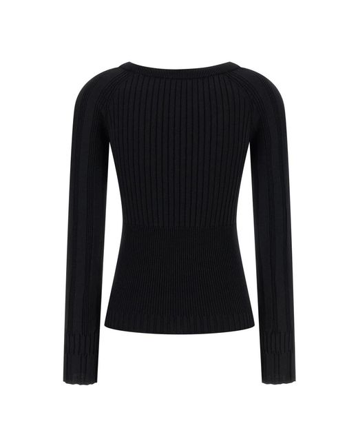 Balmain Black Round-Neck Knitwear