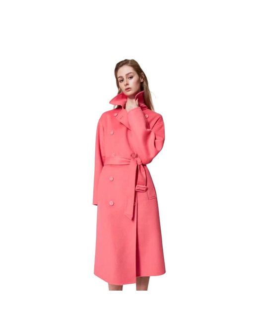 Twinset Pink Belted Coats