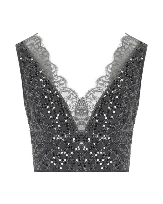 Marella Gray Sleeveless Tops