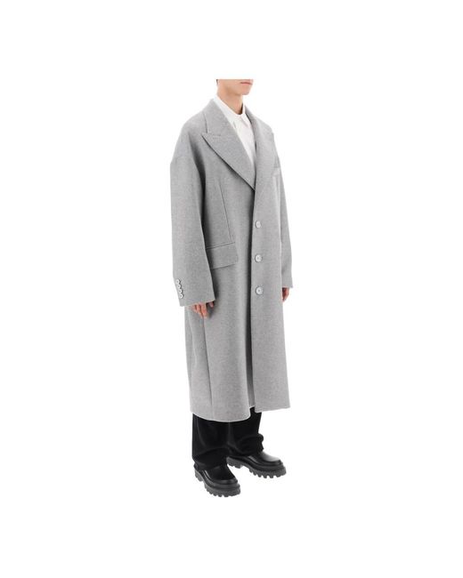 Dolce & Gabbana Gray Single-Breasted Coats for men