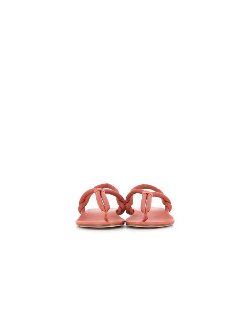 Roberto Del Carlo Red Flat Sandals