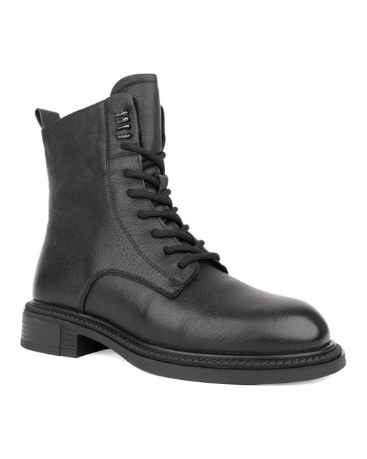 Linda Baumann Black Lace-Up Boots