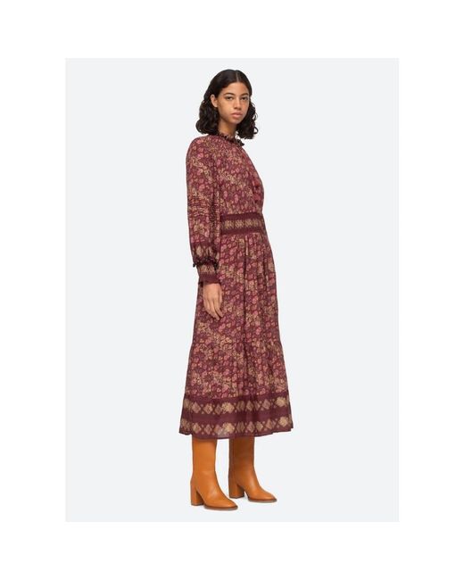 Sea Red Giulia kleid mit pom pom accents