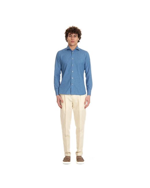 Borriello Blue Denim Shirts for men