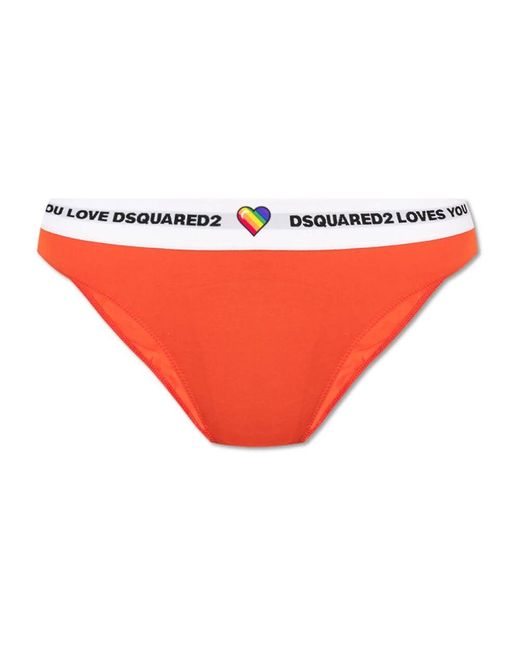 DSquared² Orange Slips mit logo dsqua2