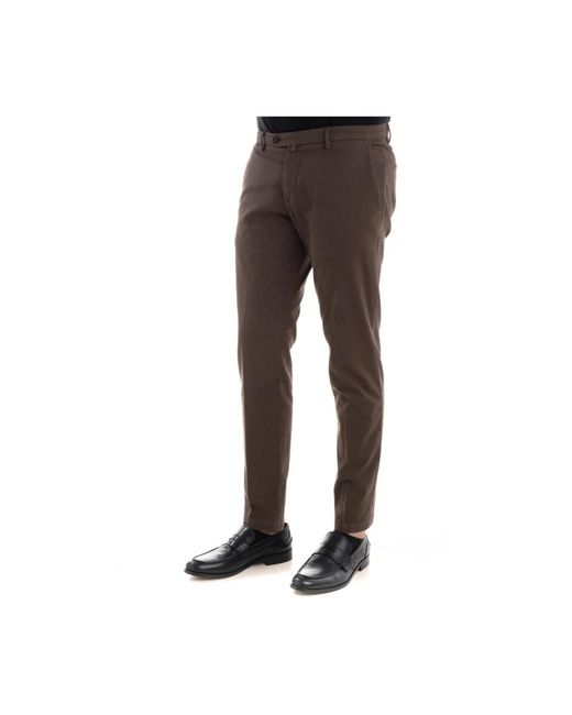 BRIGLIA Brown Suit Trousers for men