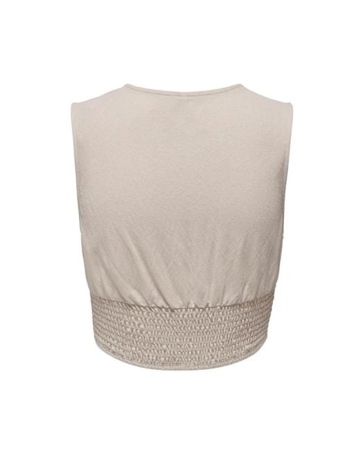 Sleeveless Tops ONLY de color Natural