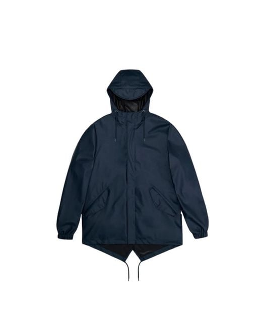 Rains Blue Rain Jackets for men
