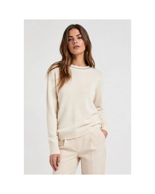 Kangra White Round-Neck Knitwear