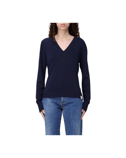 Peuterey V-Neck Knitwear in het Blue