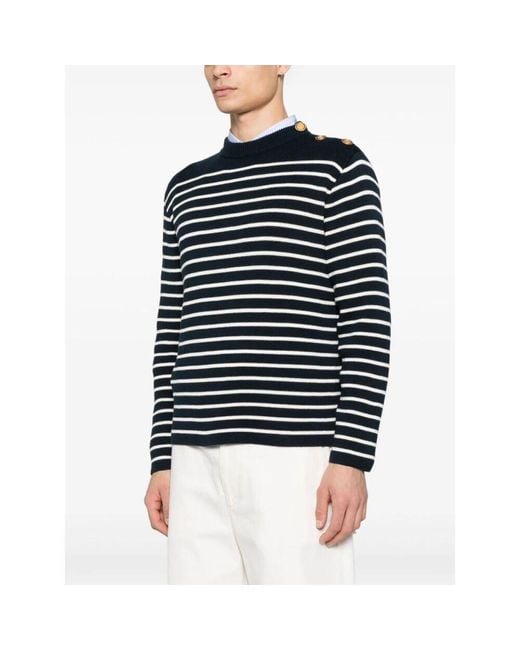 Valentino Weißer Pullover Mit Dekorativen Knopfdetails in Black für Herren