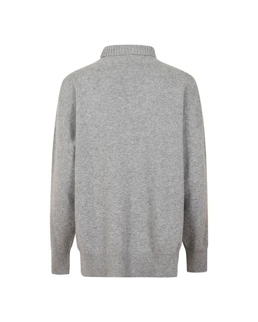 Roberto Collina Truien & Vesten ,Grijs ,Kasjmier Kasjmier Coltrui Met Zijdelingse Splitten in het Gray