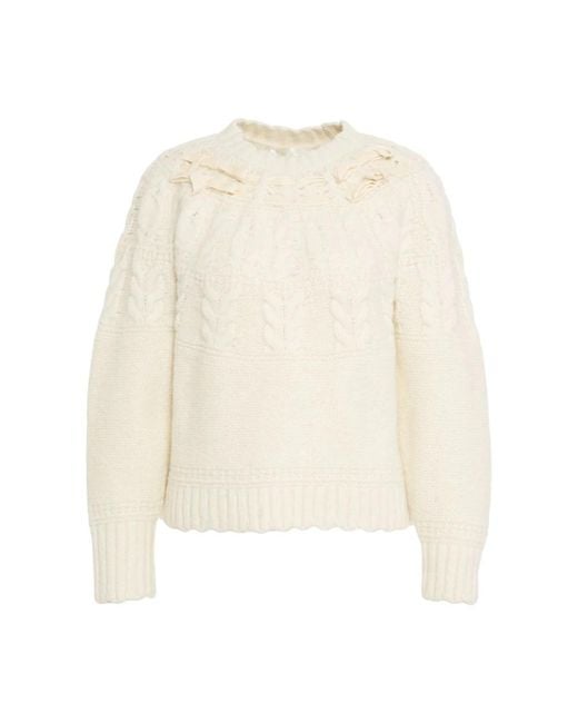 LoveShackFancy Sloanna Pullover in het White