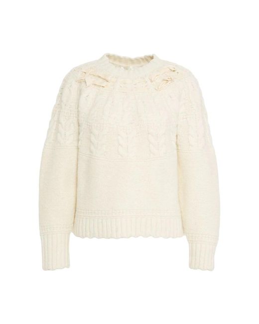 LoveShackFancy Sloanna Pullover in het White