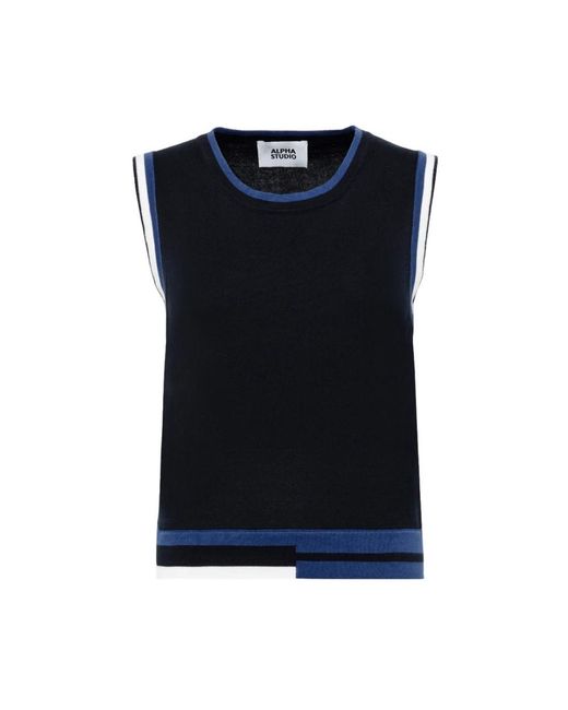 Sleeveless Tops Alpha Studio de color Blue