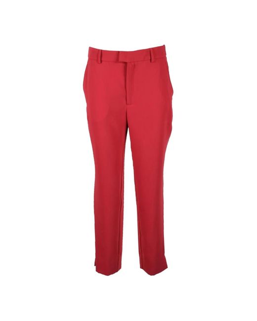 Semicouture Red Slim-Fit Trousers