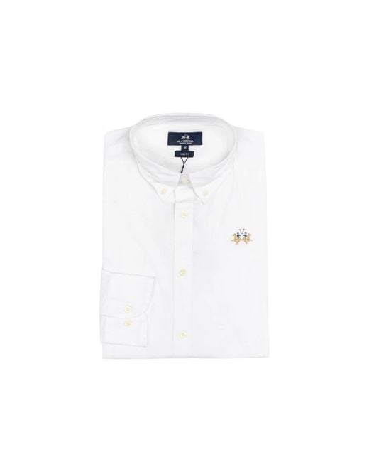 La Martina White Casual Shirts for men
