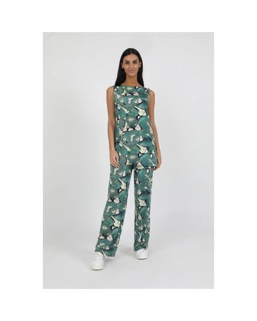 Alpha Studio Green Straight Trousers