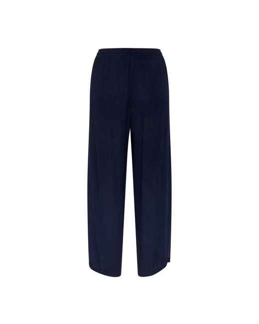 Cream Blue Wide Trousers