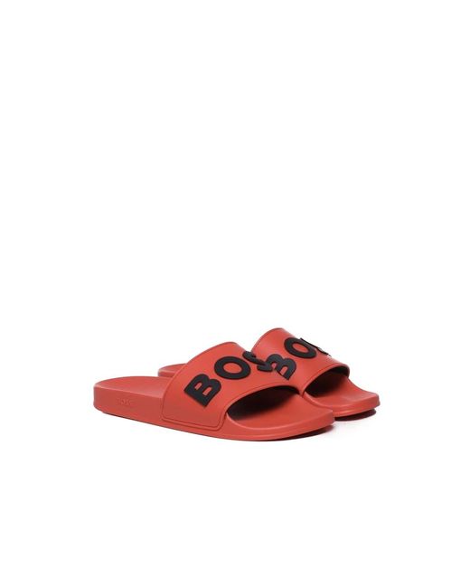 Boss Rote logo sandalen in Red für Herren