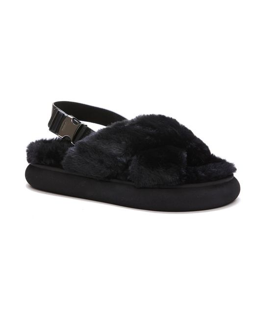 Moncler Black Flat Sandals