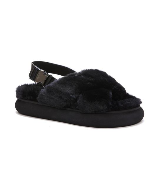 Moncler Black Flat Sandals