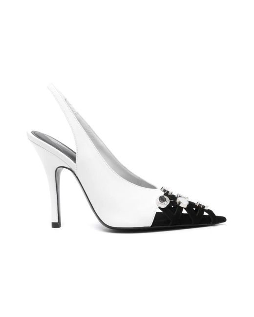 Fiona slingback high heels di The Attico in White