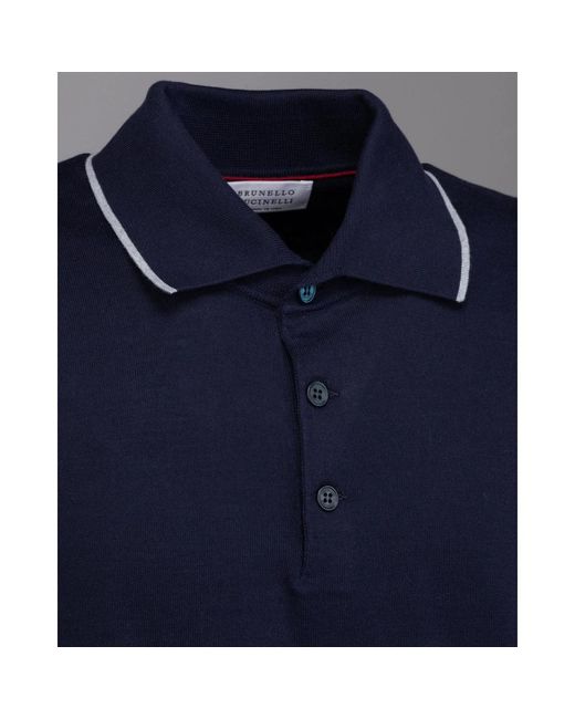 Brunello Cucinelli Blue Round-Neck Knitwear for men