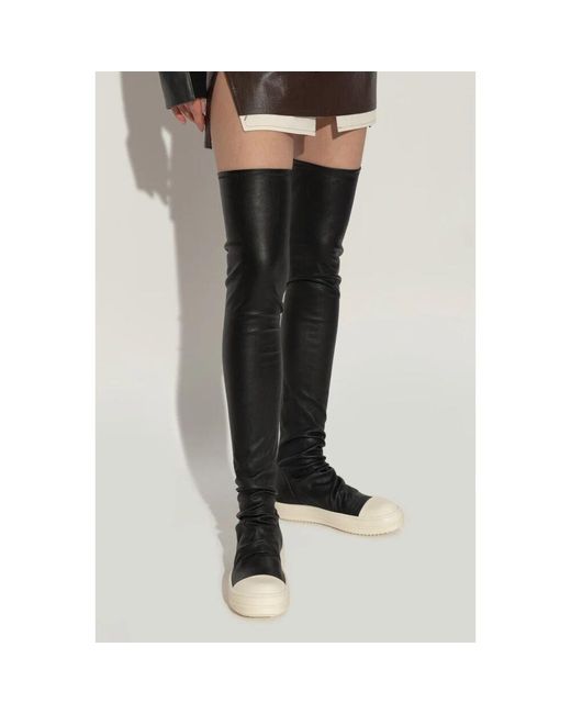 Rick Owens Black Schuhe Hohe Strümpfe Sneaks