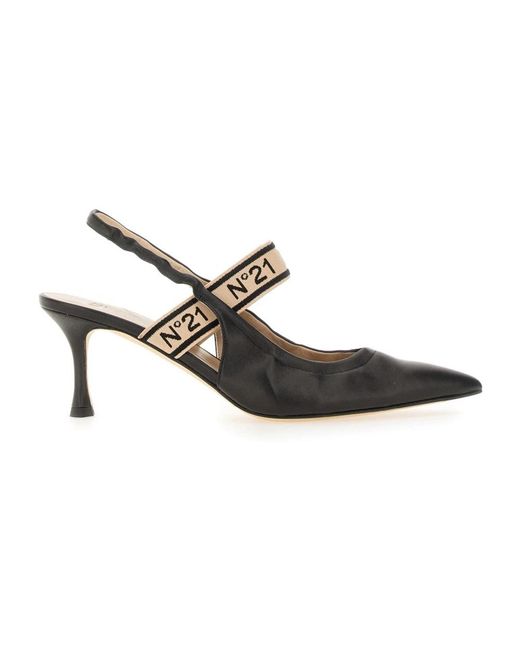 N°21 Metallic Slingback Mit Logo