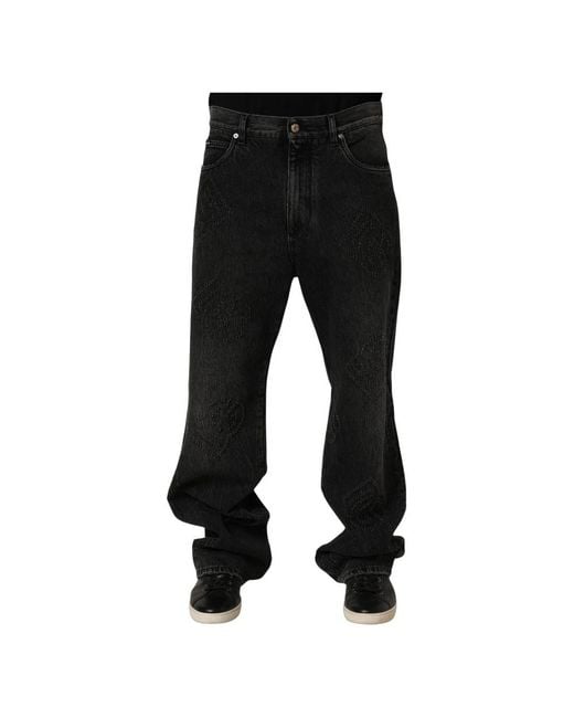 Dolce & Gabbana Black Wide Jeans for men