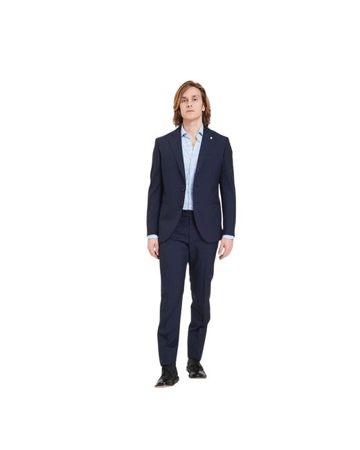 Single Breasted Suits Luigi Bianchi de hombre de color Blue