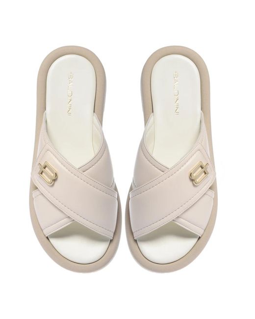 Baldinini White Ledermules