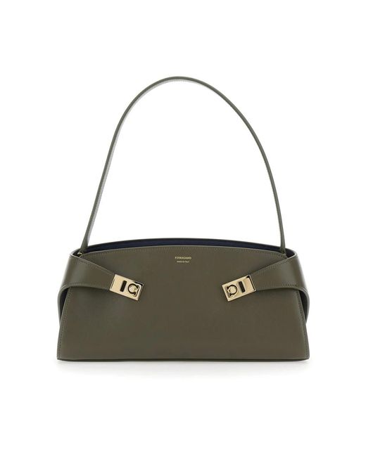 Ferragamo Green Shoulder Bags