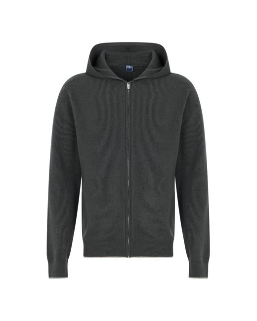 Fedeli Strickjacke Mit Reißverschluss Und Kapuze in Brown für Herren