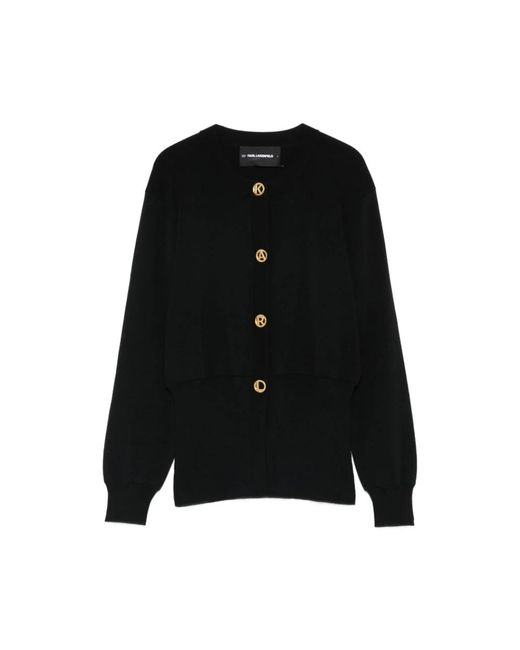 Cardigans Karl Lagerfeld de color Black