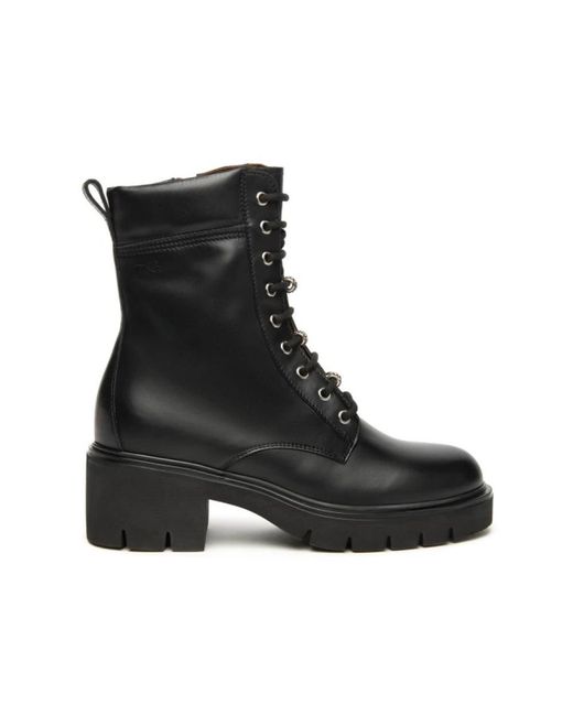 Nero Giardini Black Lace-Up Boots
