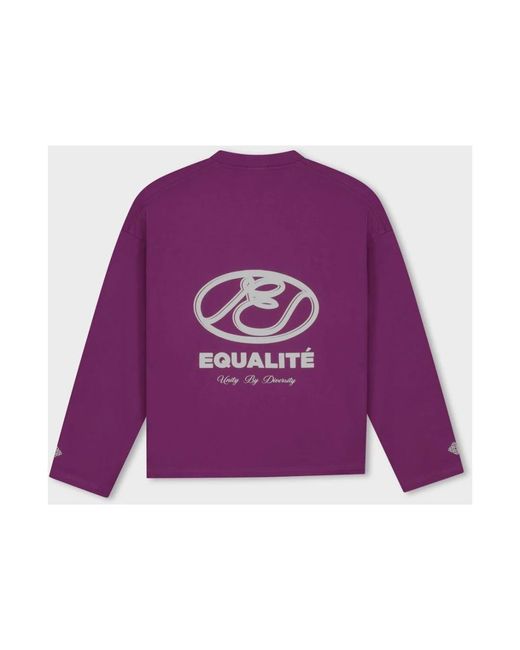 Long Sleeve Tops Equalite de hombre de color Purple