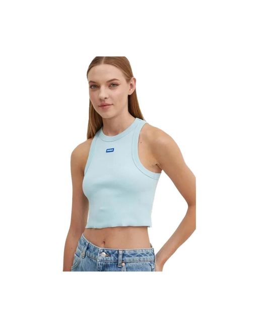 Sleeveless Tops HUGO de color Blue