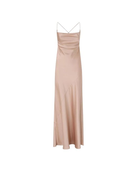 Pinko Kleedjes ,Roze ,Polyester Farro Dress in het Natural