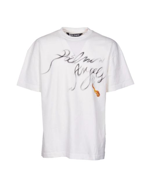 Palm Angels White T-Shirts for men