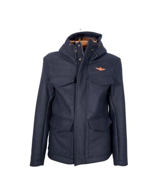 Aeronautica Militare Herren Feldjacke mit Kapuze in Blue für Herren